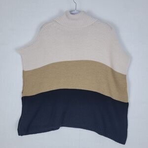 Colorblock Turtleneck Sleeveless Sweater